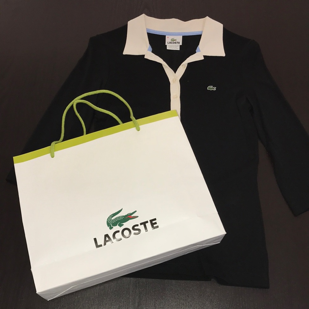 Lacoste woman’s 3/4 sleeve with gift bag!! 🎁